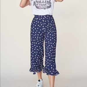 LPA Polka Dot Cropped Flare Pant